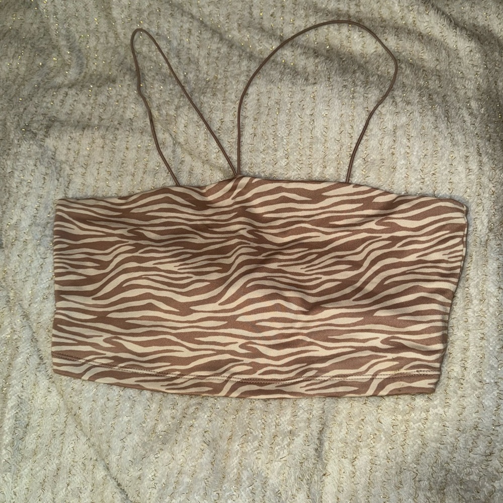 Forever 21 Beige Zebra Pattern Top